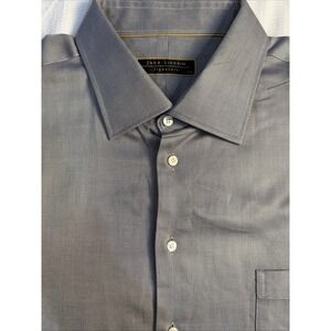 Jack Lipson Long Sleeve Signature Dress Shirt,100% Cotton Grey/white Stripe 18L